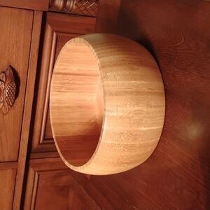 Bamboo Wooden Bowl 8"D